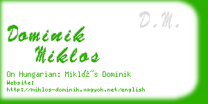 dominik miklos business card